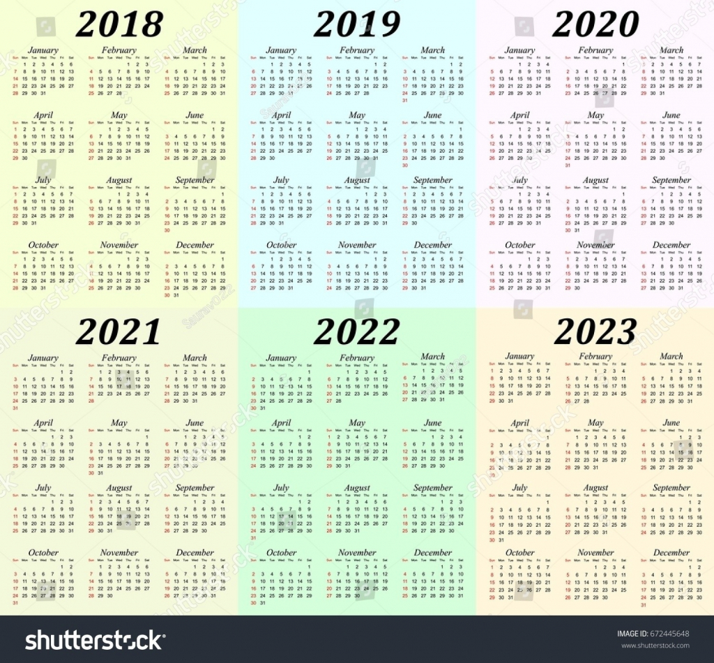Calenderv 10 Years Calendar Template 2020