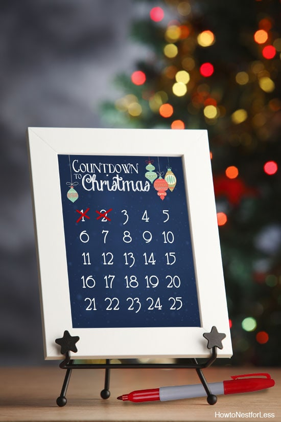 christmas countdown calendar free printable how to nest