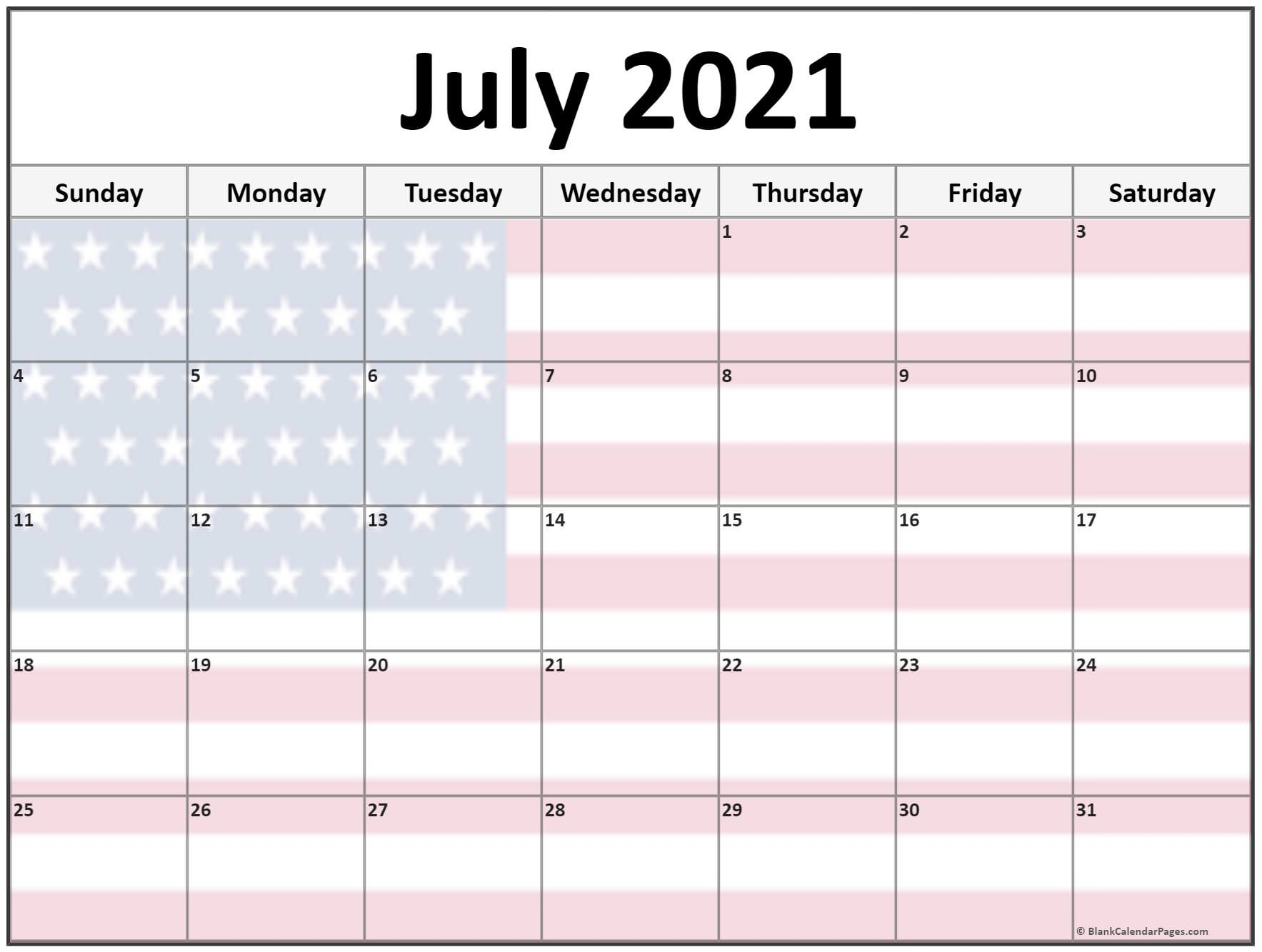 collection of july 2021 photo calendars with image filters