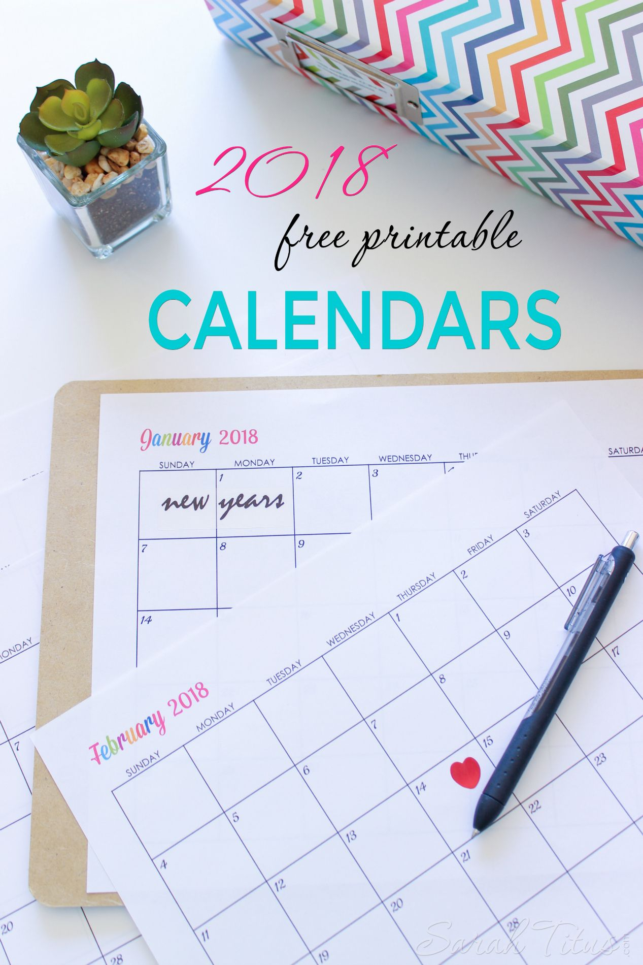 Custom Editable Free Printable 2018 Calendars Saved For