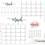 Cute Free Printable March 2021 Calendar Saturdaygift
