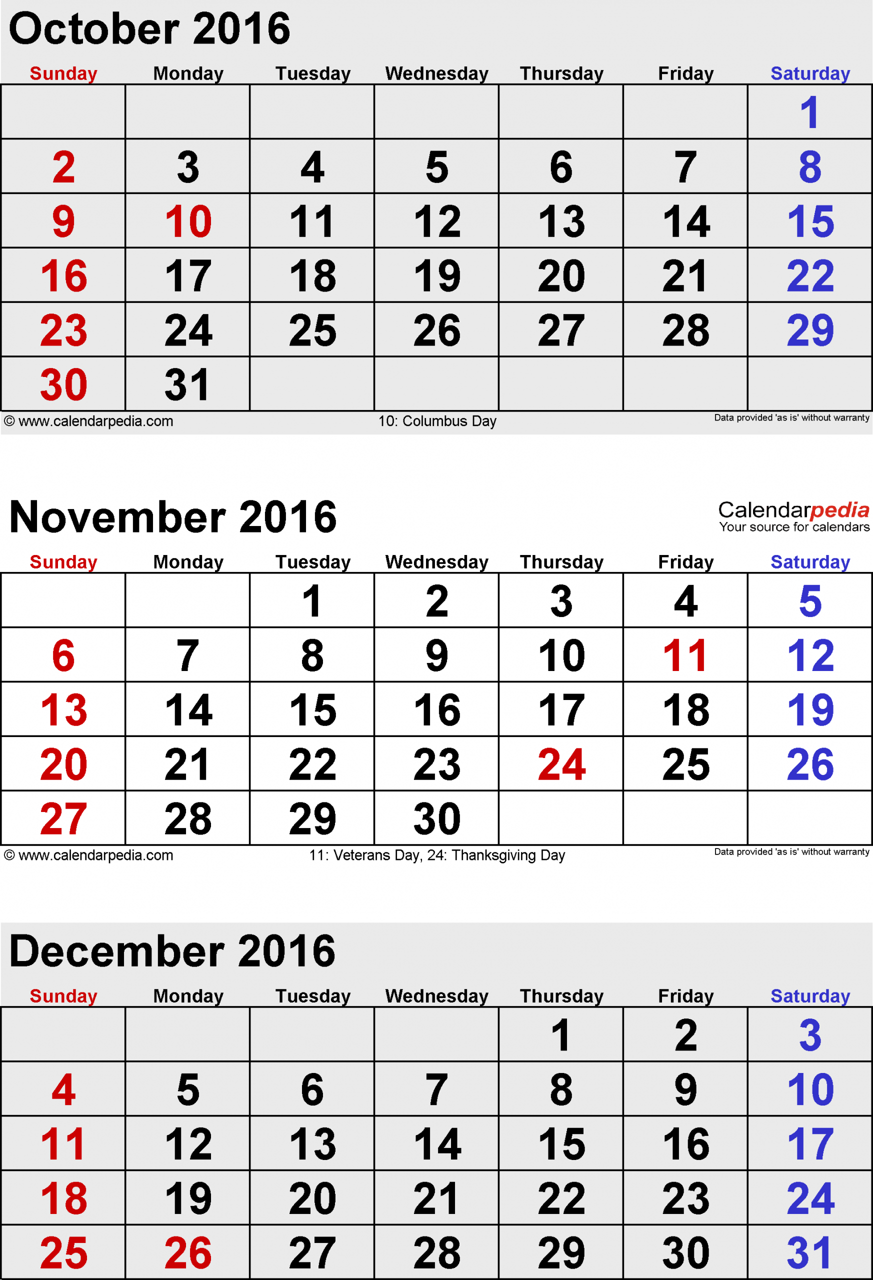 December 2016 Calendar Templates For Word Excel And Pdf