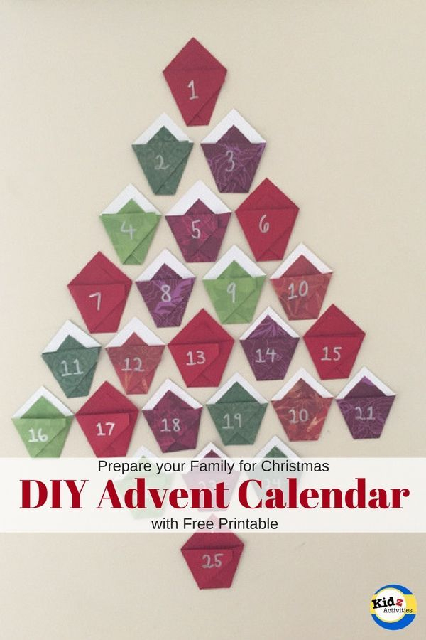 Diy Advent Calendar With Free Printable Kidz Activities