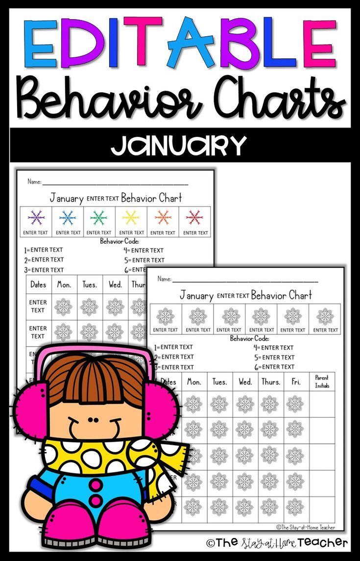 Editable Monthly Behavior Calendars 2019 2020 Behavior