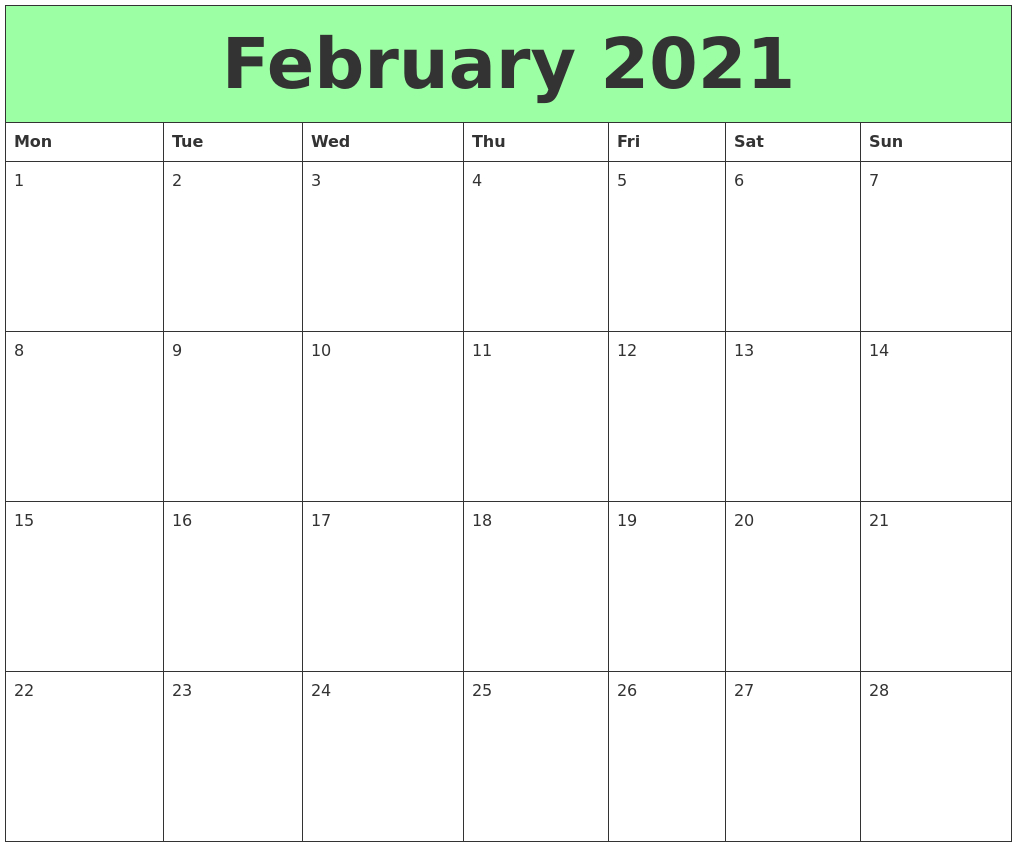 february 2021 printable calendars