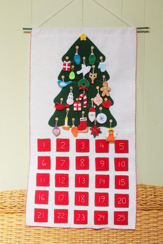 Felt Advent Calendar Pattern Diy No Sew Machine Sew Or