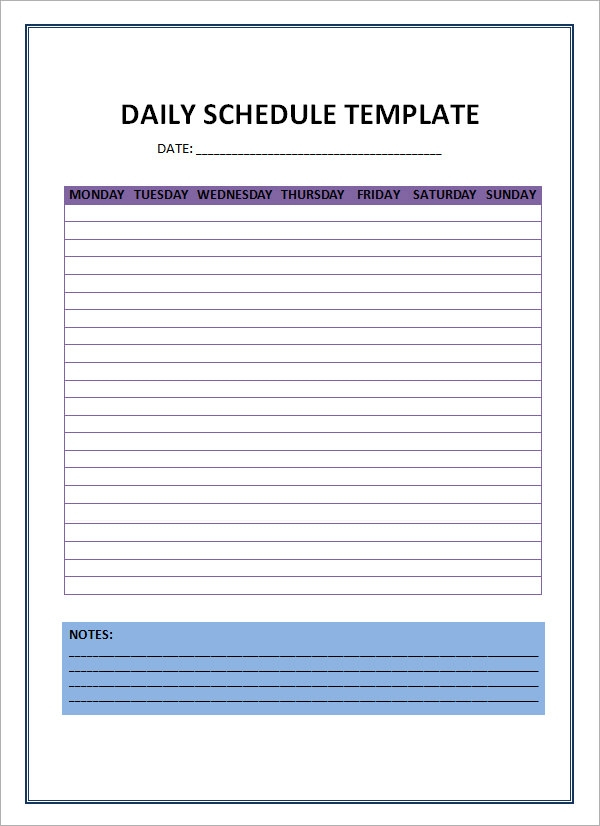 free 24 printable daily schedule templates in pdf