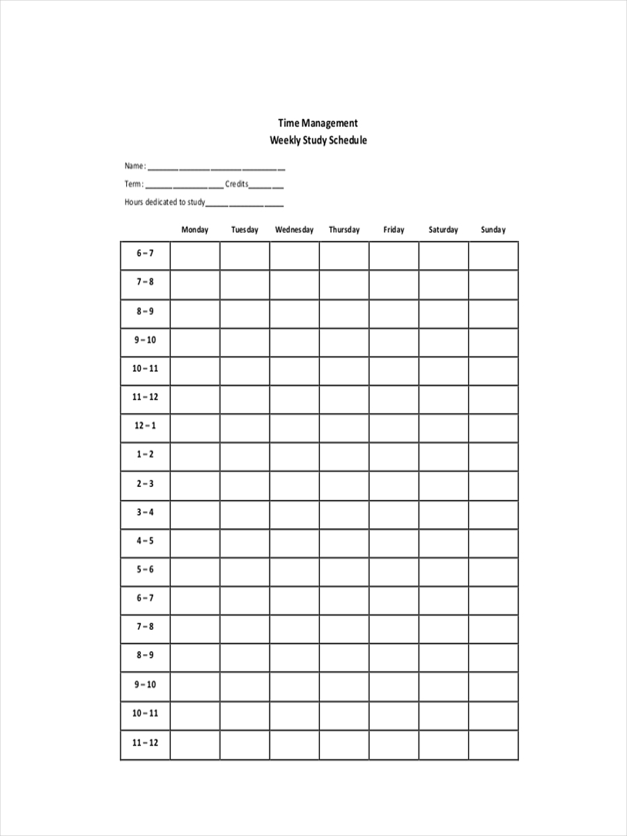 Free 6 Hourly Schedule Examples Samples In Pdf Doc