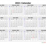 Free Download Printable Calendar 2021 In One Page Clean