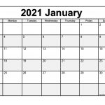 Free January 2021 Calendar Printable Blank Templates 1