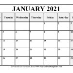 Free January 2021 Calendar Printable Pdf Word 1
