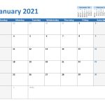 Free January 2021 Printable Calendar Template In Pdf