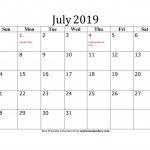 Free July 2019 Printable Calendar Blank Templates
