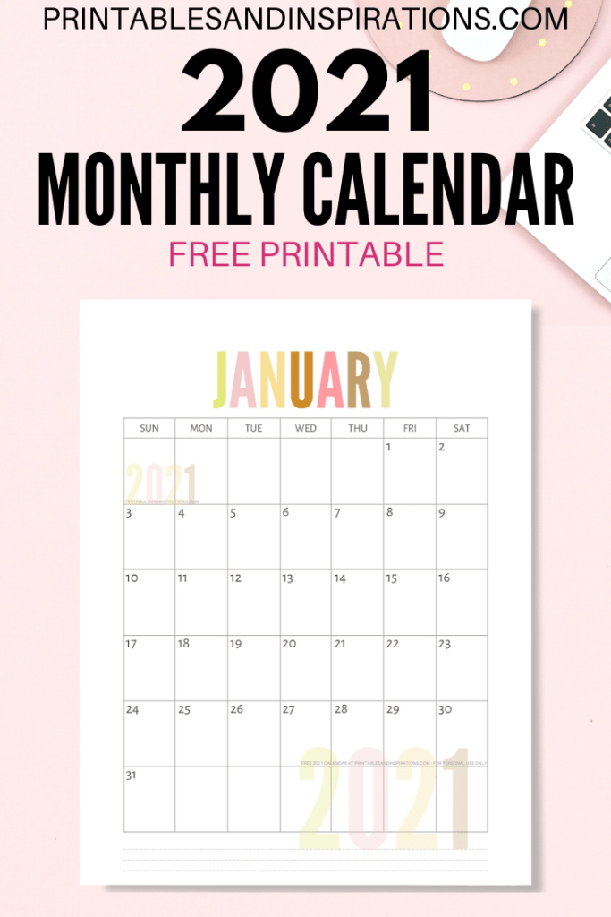 free printable 2021 calendar pdf in 2020 2021 calendar