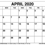 Free Printable April 2020 Calendar Wiki Calendar