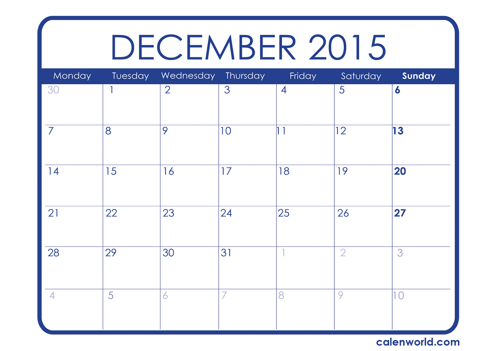 Free Printable Calendar 2020 Free Printable Calendar December