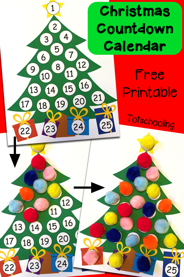 Free Printable Christmas Countdown Calendar Calendar Calendar 