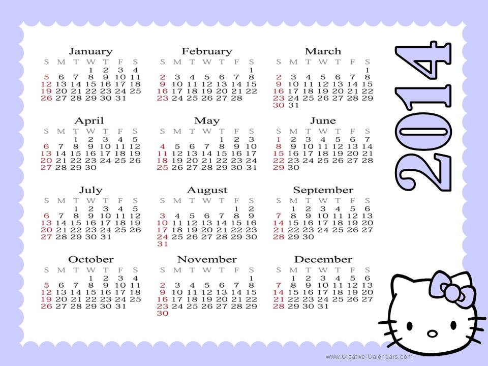 Hello Kitty 2014 Calendar