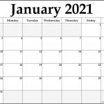 January 2021 Blank Calendar Collection