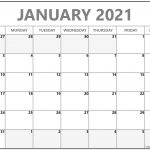 January 2021 Blank Calendar Collection 3
