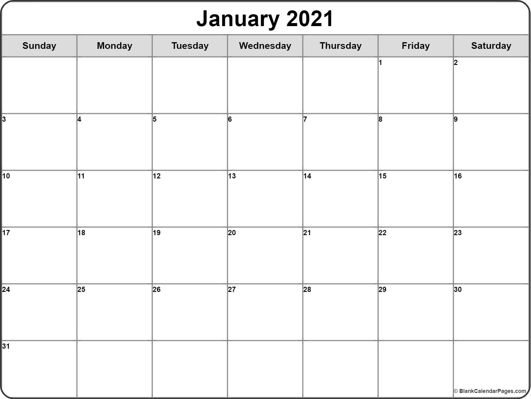 january 2021 calendar 56 templates of 2021 printable