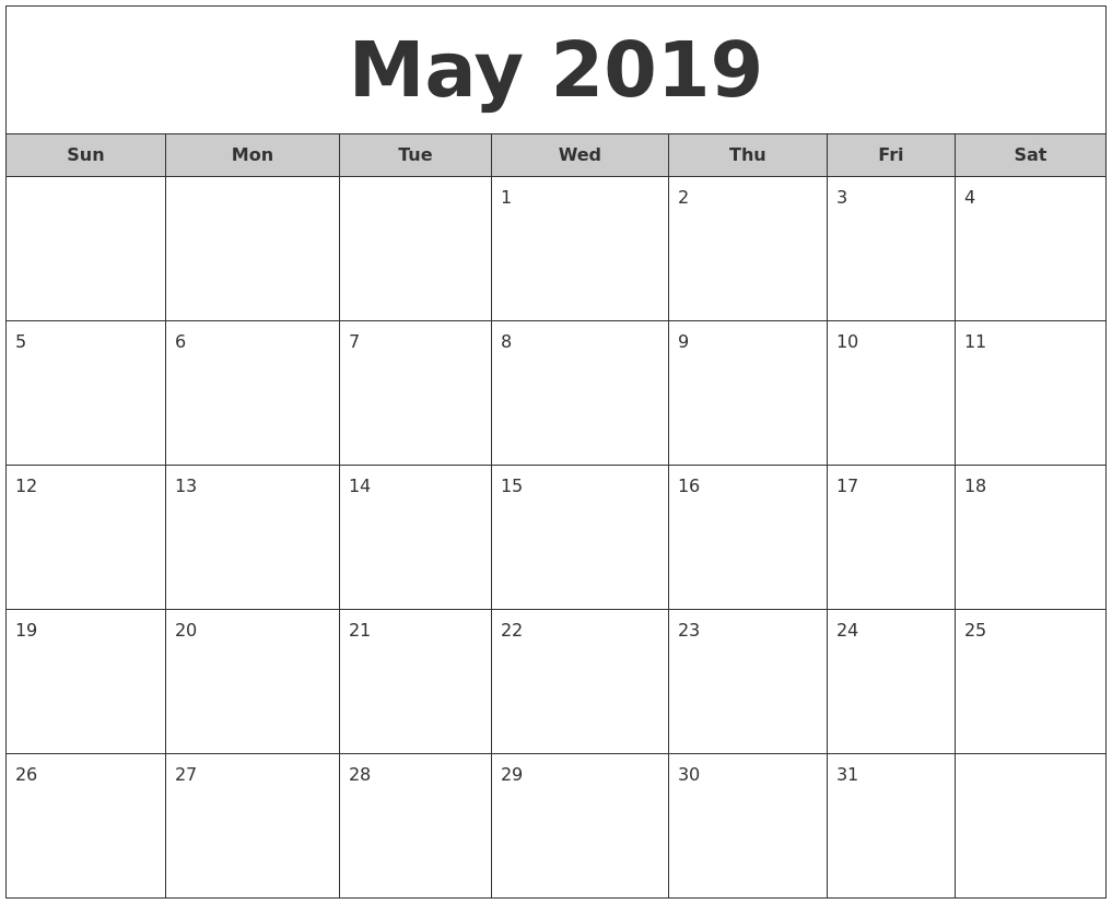 May 2019 Calendar Free Download Freemium Templates