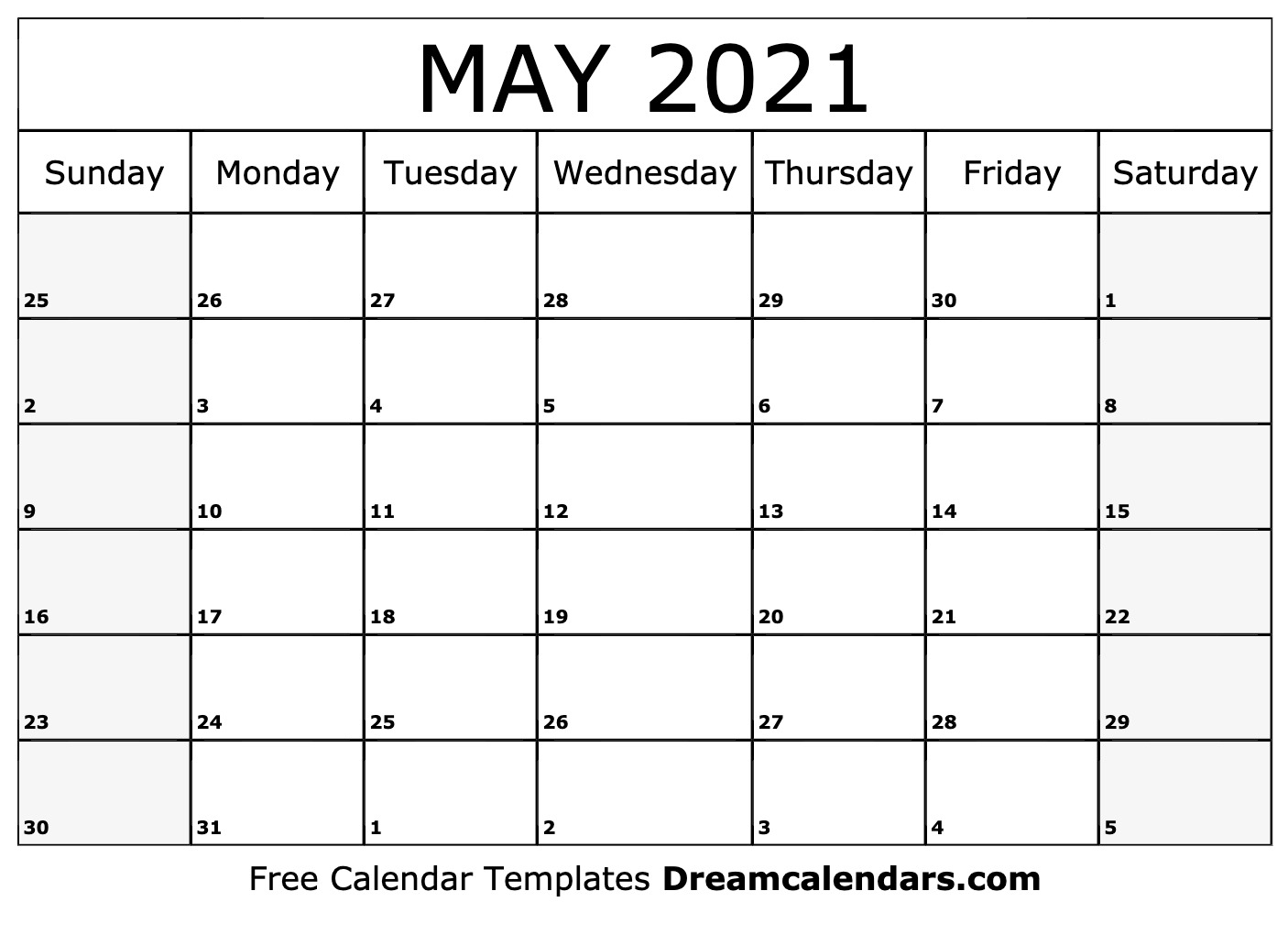 may 2021 calendar free blank printable templates