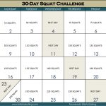 May Squat Challenge Calendar