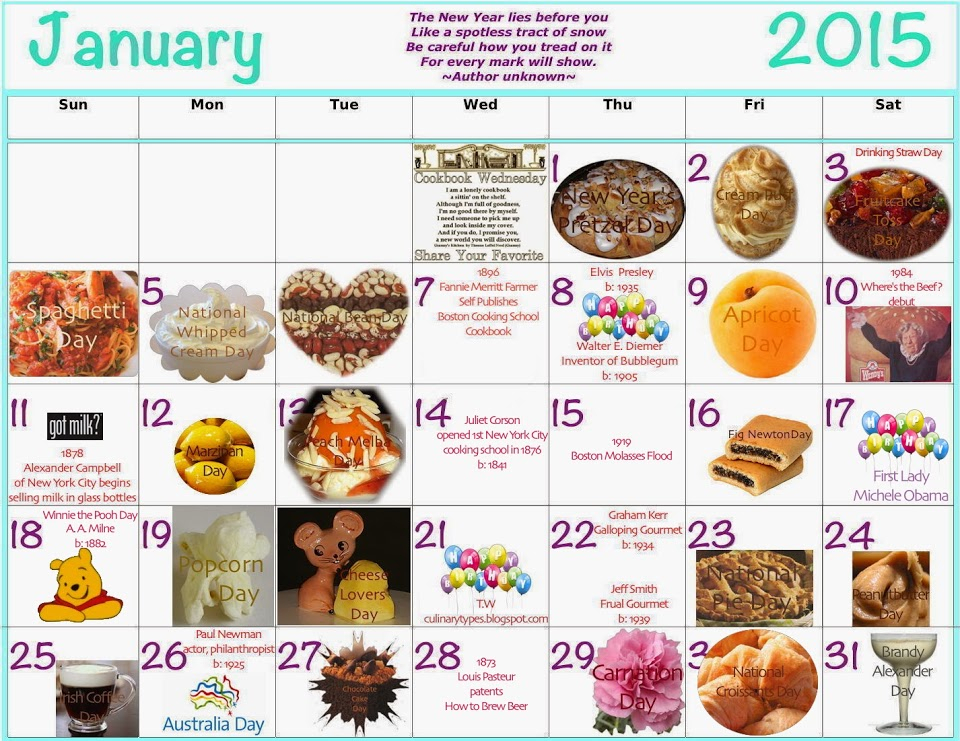 National Food Day Calendar Calendar Template 2020