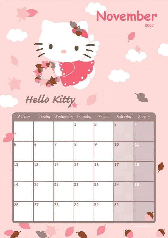 New Sanrio Printable Calendar Free Printable Calendar