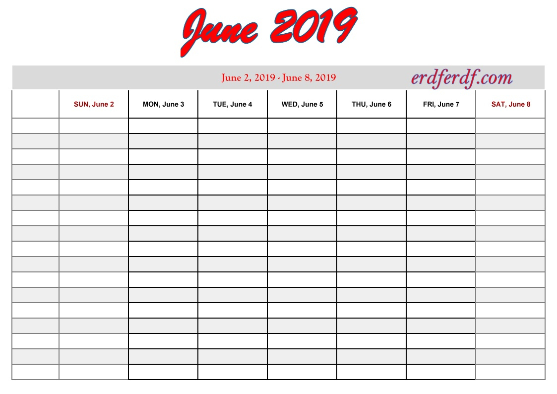 Printable 2019 Calendarweek Calendar Template Printable