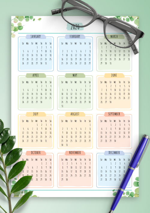 Printable 2020 Calendars Templates Download Pdf