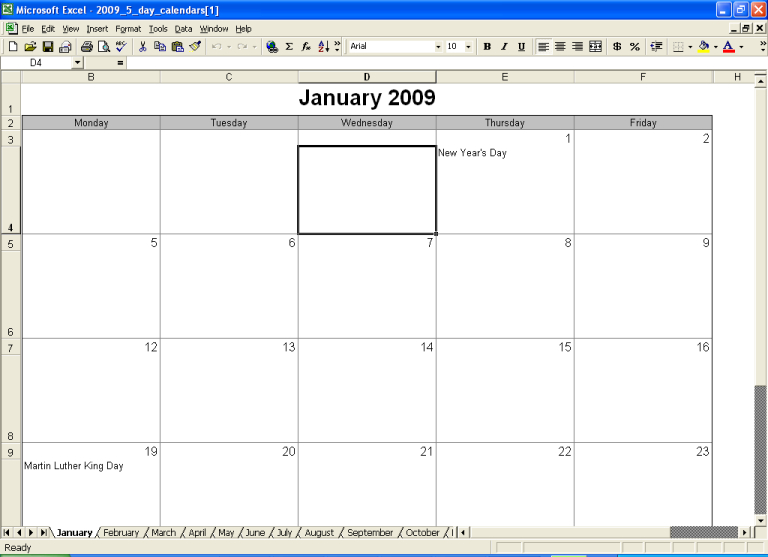 printable 5 day monthly calendar calendarsquick