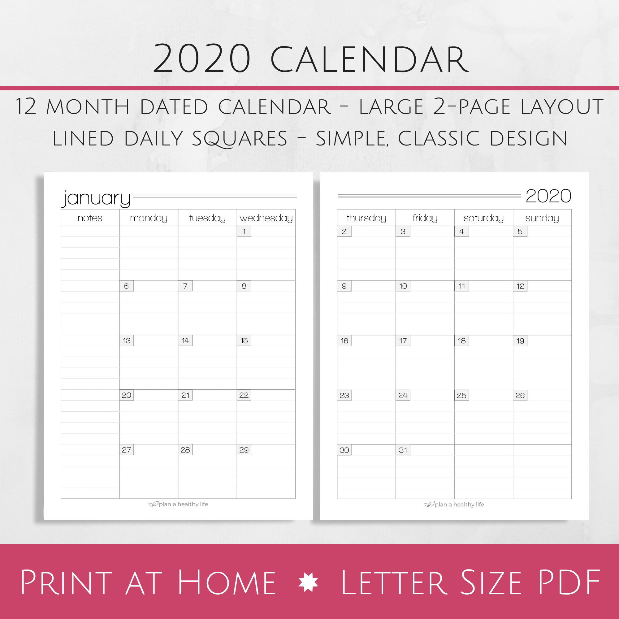 printable 8 5 x 11 2020 calendar calendar template