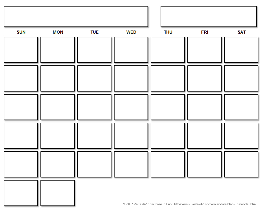 printable blank calendar with a floating grid printable