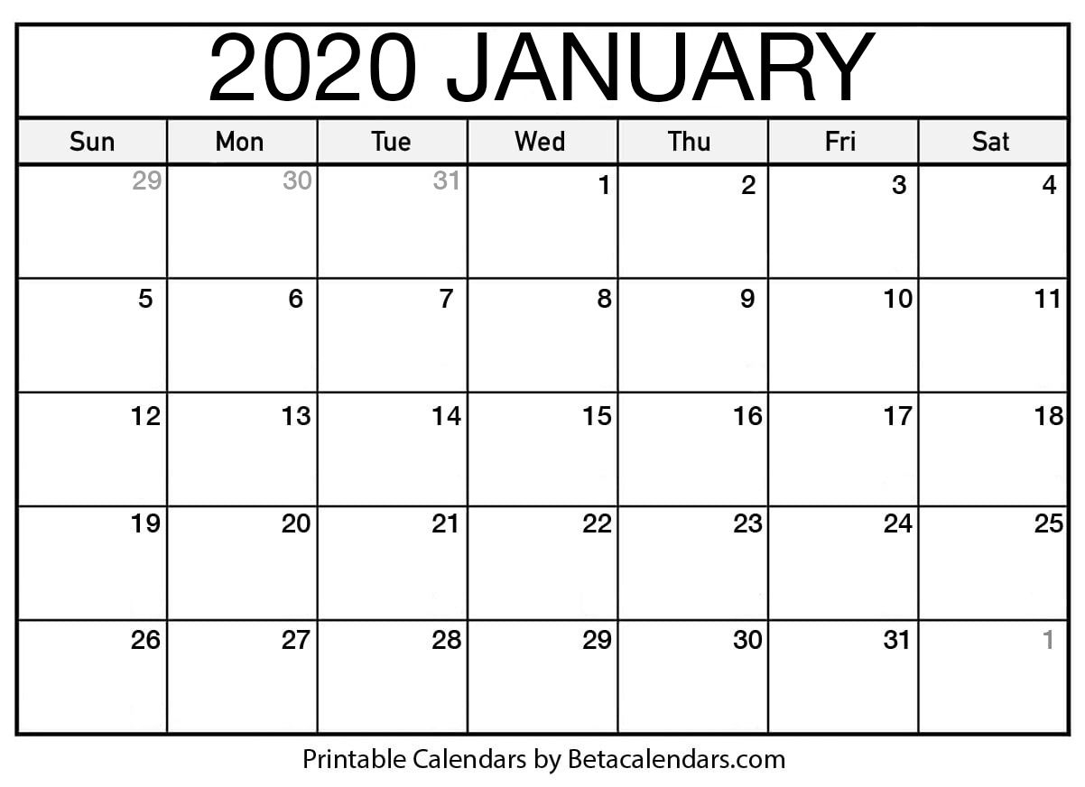 Printable January 2021 Calendar Calendar Printables