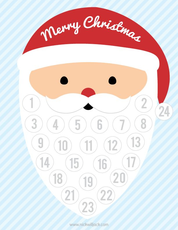 Printable Santa Christmas Countdown Christmas Printables 1