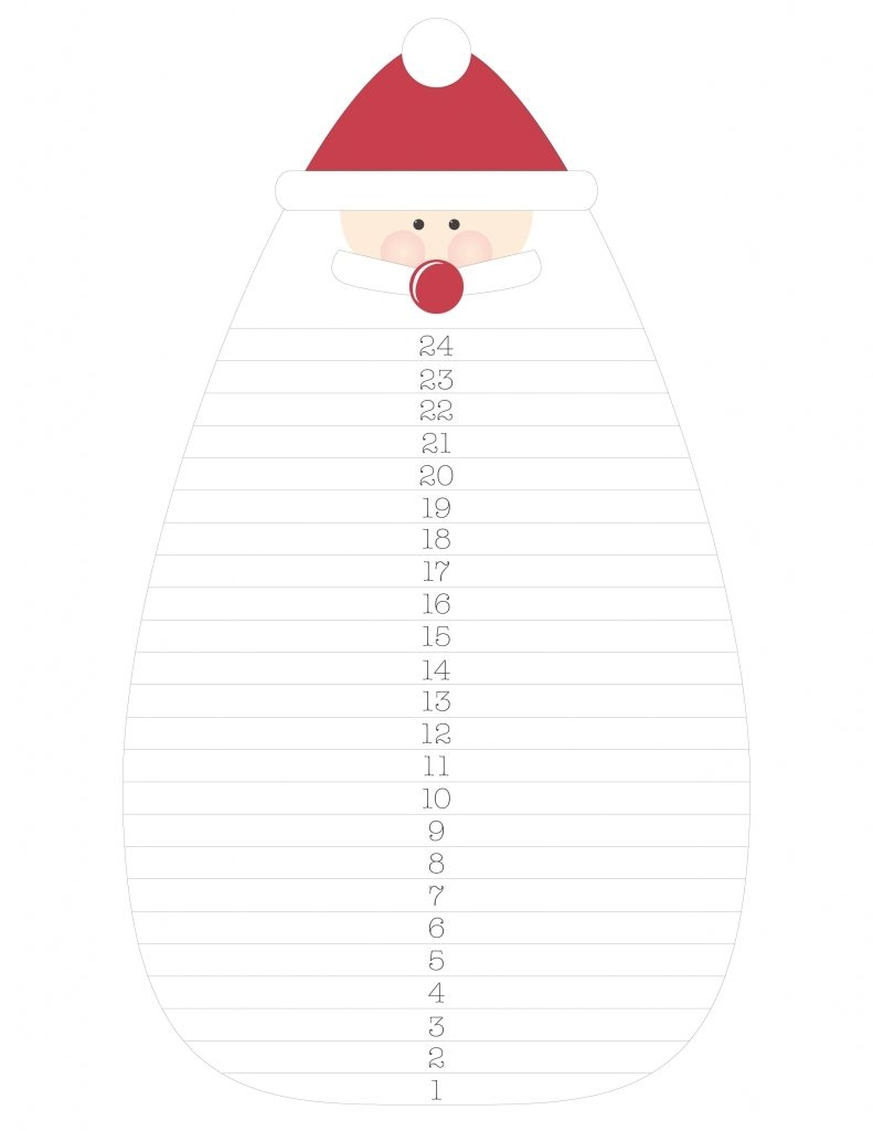 Santa Beard Countdown Template Calendar Image 2020 1