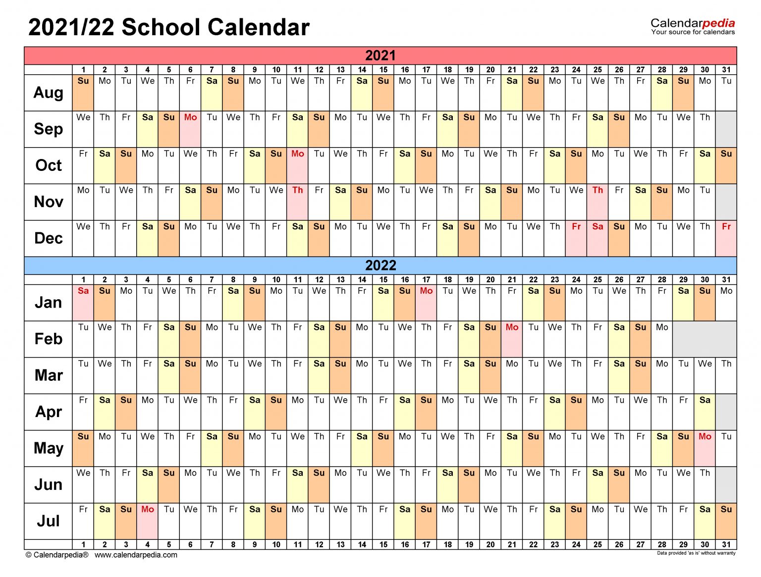 school calendars 2021 2022 free printable word templates ...