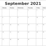 September 2021 Printable Daily Calendar