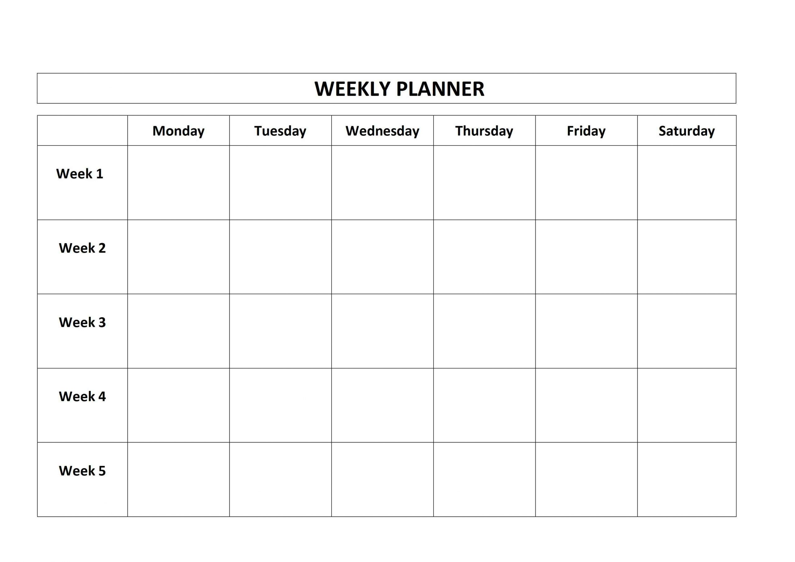 Simple Weekly Planner Form