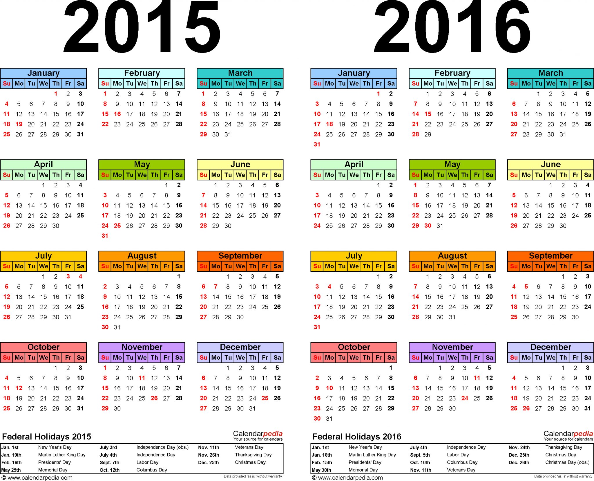 2016 calendar printable one page calendar template 2021