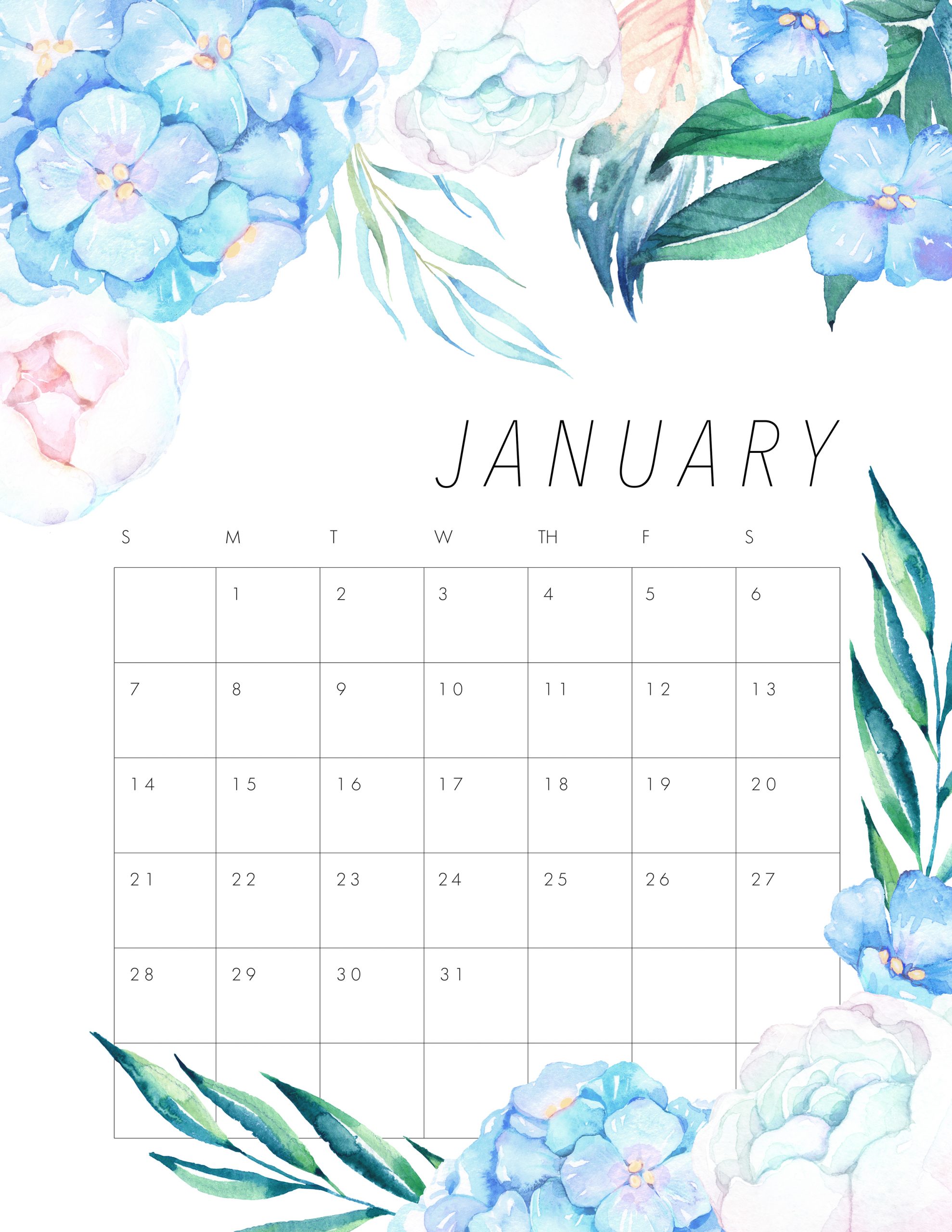 The Best Free Printable 2018 Calendars Thesassylife
