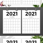 Vertical 8 5 X 11 Inch 2021 Calendar In 2020 2021