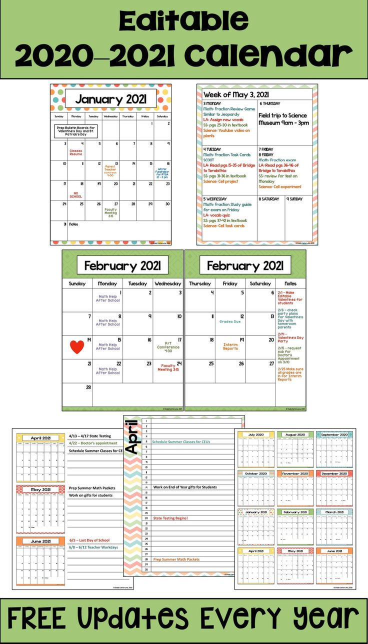 watch 2020 2021 calendar printable and editable with free