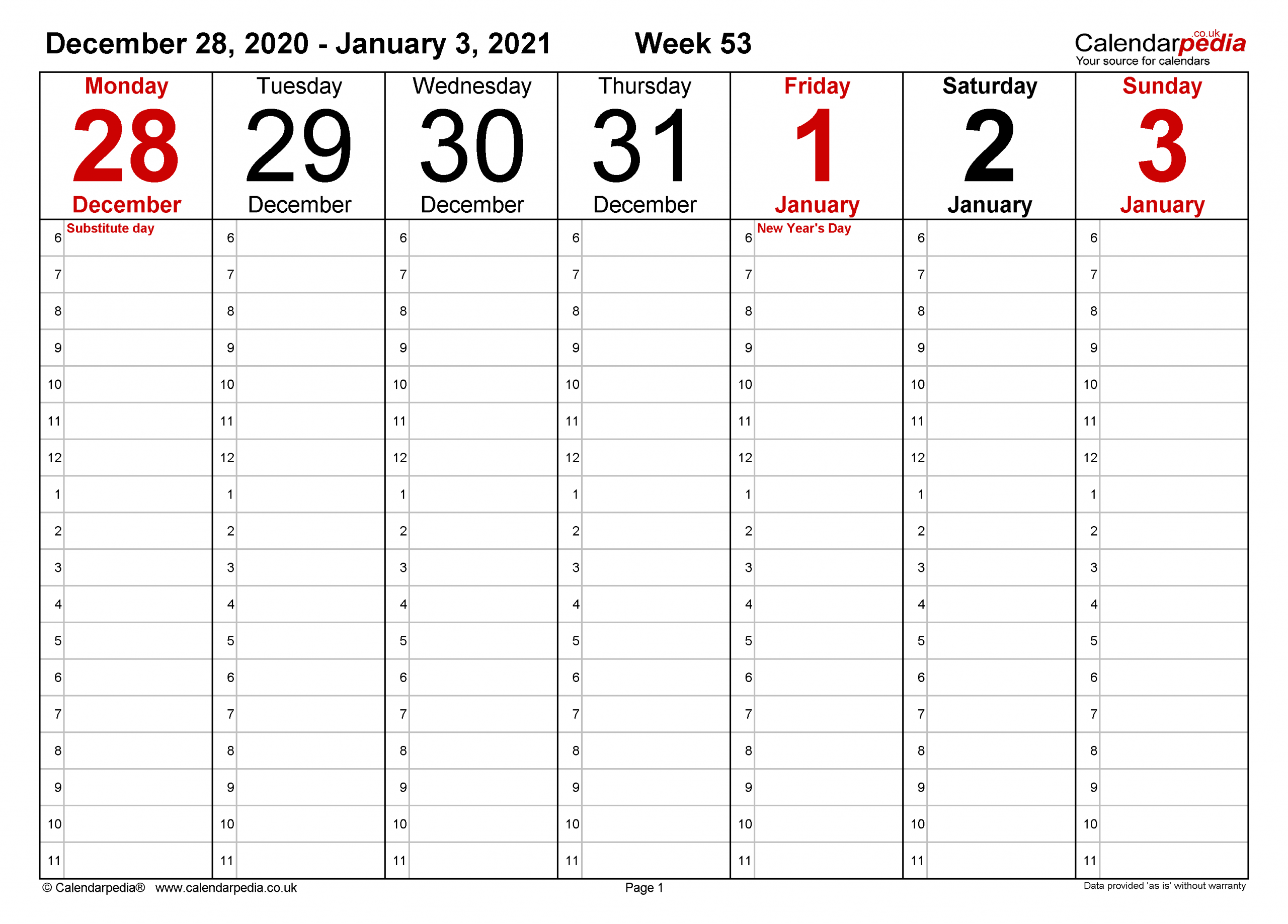 weekly calendar 2021 uk free printable templates for pdf