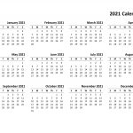 Year At A Glance Calendar 2021 Printable Free For