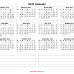 Yearly Calendar 2021 Free Download And Print 1