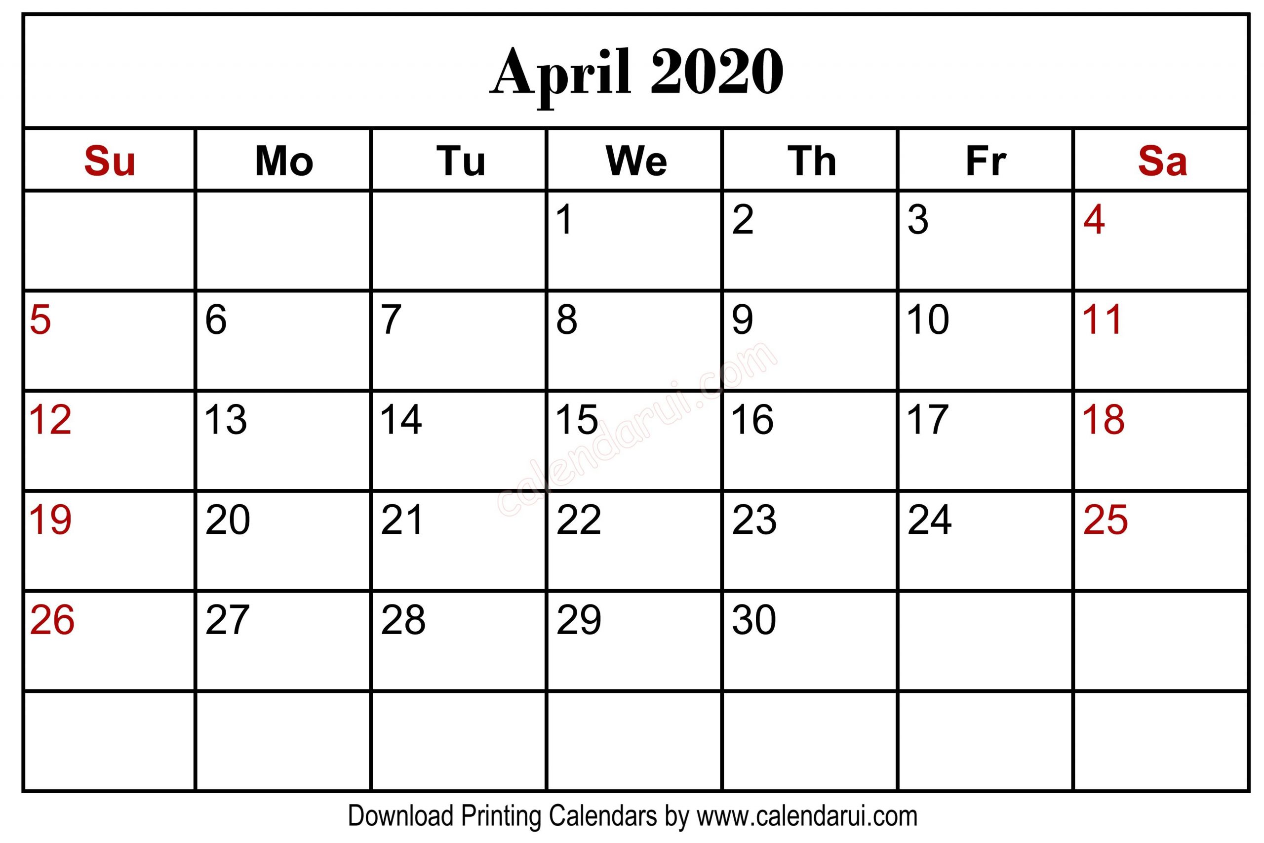 11 X 8 5 Calendar Pages 2020 Free Calendar Template