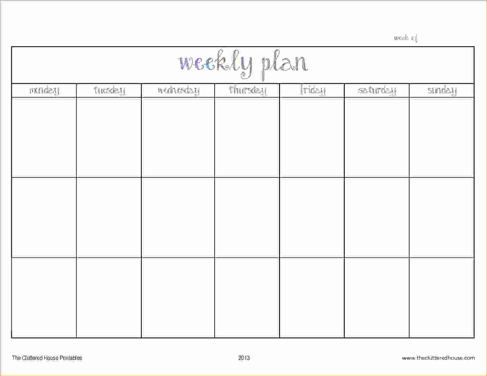 2 Week Schedule Template Printable Example Calendar